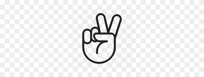 260x260 Hand Peace Sign Clipart - Peace Symbol PNG