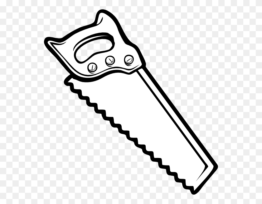 558x596 Hand Saw Drawing Saw Clip Art - Saw Clipart Black And White