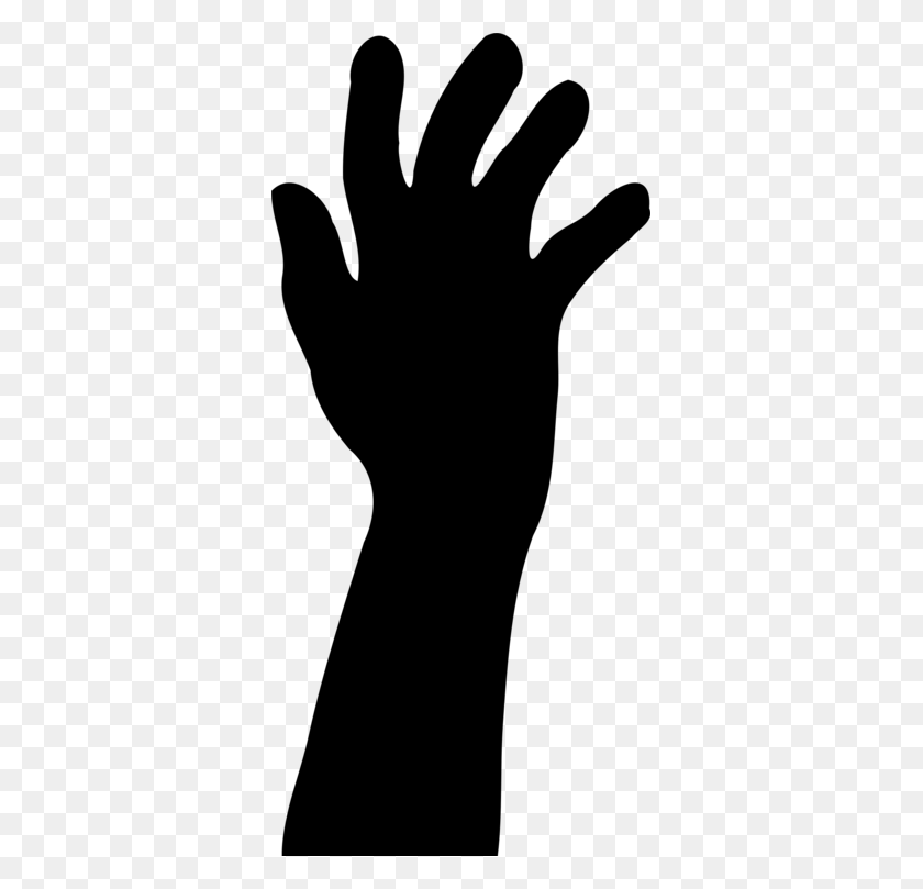 345x749 Hand Silhouette Arm Finger Drawing - Hand Silhouette PNG