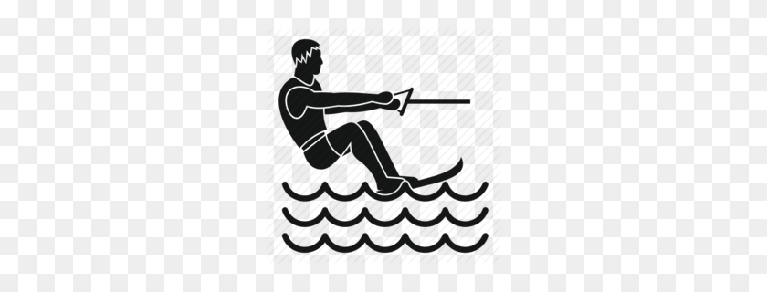 260x260 Hand Silhouette Clipart - Water Skiing Clipart