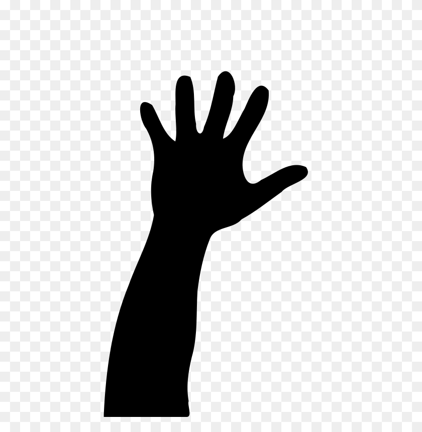 700x800 Hand Silhouette Cliparts - Child Raising Hand Clipart