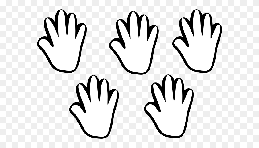 600x421 Hand Template Printable - Fist Clipart Black And White