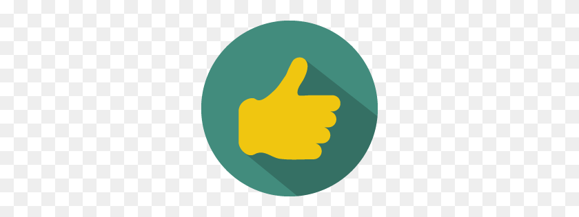 256x256 Hand Thumbs Up Like Icon Colorful Long Shadow Iconset - Thumbs Up Icon PNG