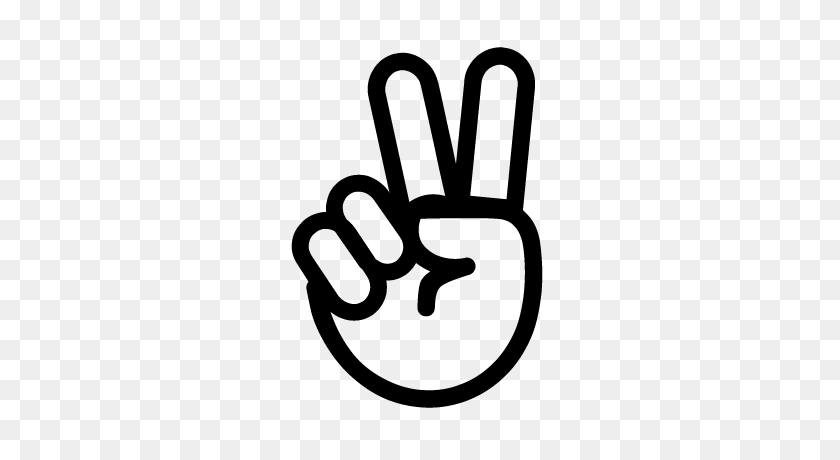 400x400 Hand Two Finger, Winner Sign Icon Free Download Png Vector - Finger PNG