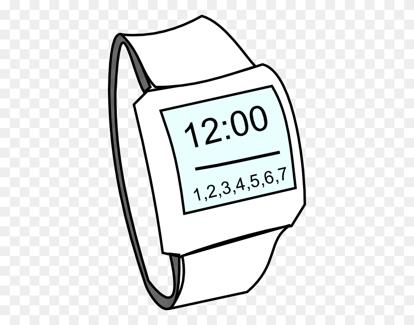 402x600 Hand Watch Clip Art - Clock Clipart Black And White