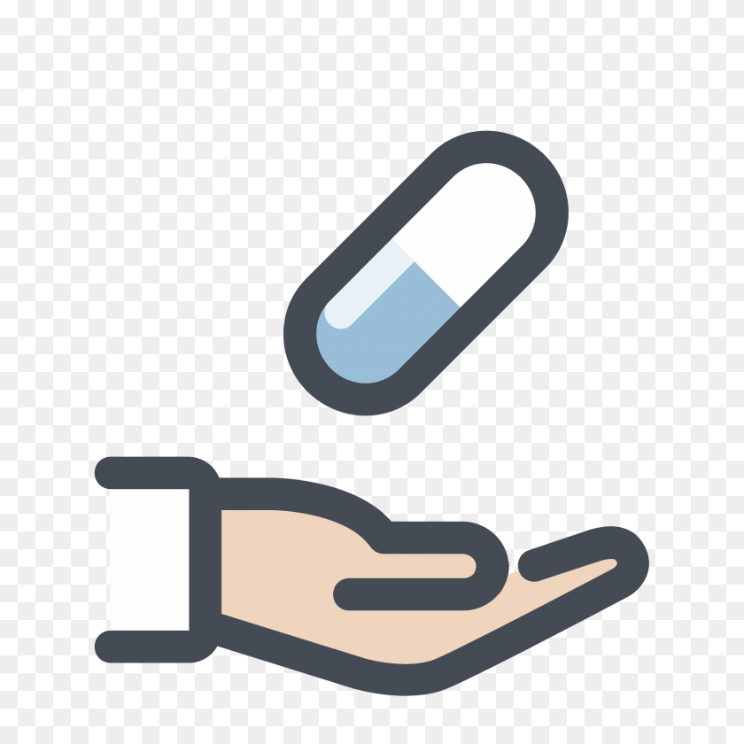1600x1600 Hand With A Pill Icon - Pill PNG
