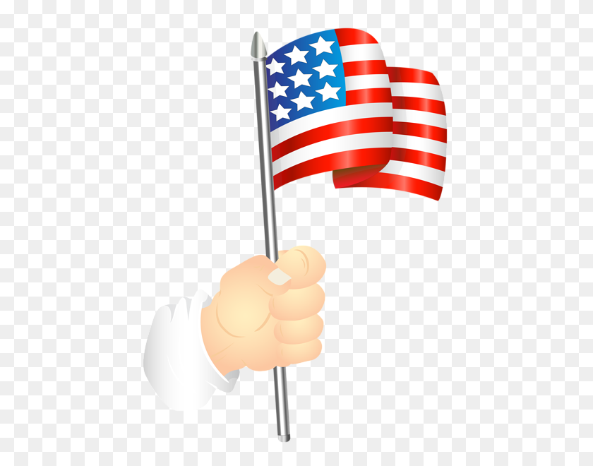 439x600 Hand With An American Flag Png Clip Art Image Of July - Australian Flag Clip Art