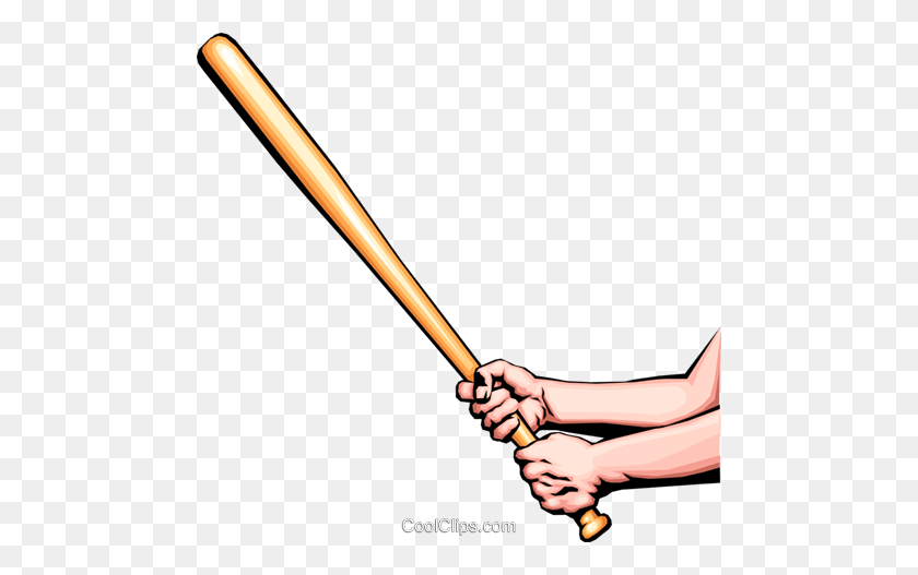 480x467 Hand With Baseball Bat Royalty Free Vector Clip Art Illustration - Free Baseball Bat Clipart
