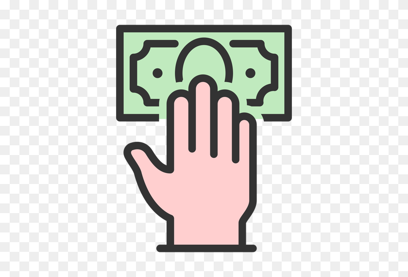 512x512 Hand With Dollar Bill - Dollar Bill PNG
