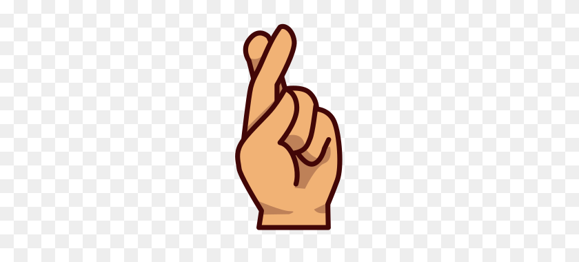 320x320 Hand With Index And Middle Finger Crossed - Middle Finger Emoji PNG