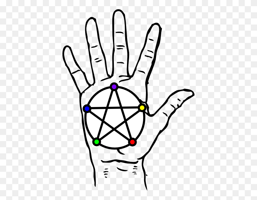432x592 Hand With Pentacle Clip Art - Pentacle PNG
