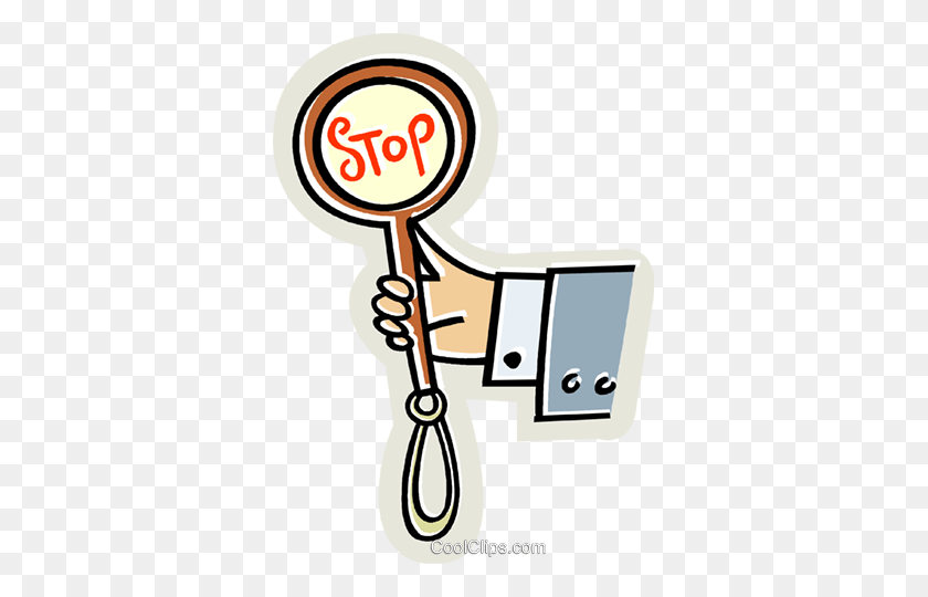 345x480 Hand With Stop Sign Royalty Free Vector Clip Art Illustration - Stop Hand Clipart