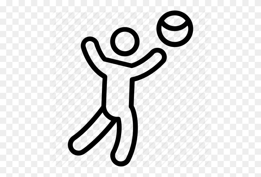 512x512 Handball, Olympic Game, Olympic Sports, Olympics Event, Volleyball - Volleyball Outline Clipart