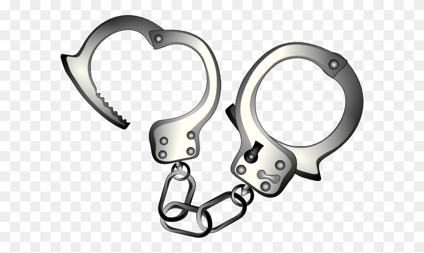 600x442 Handcuffs Coloring Pages - Policeman Clipart Black And White