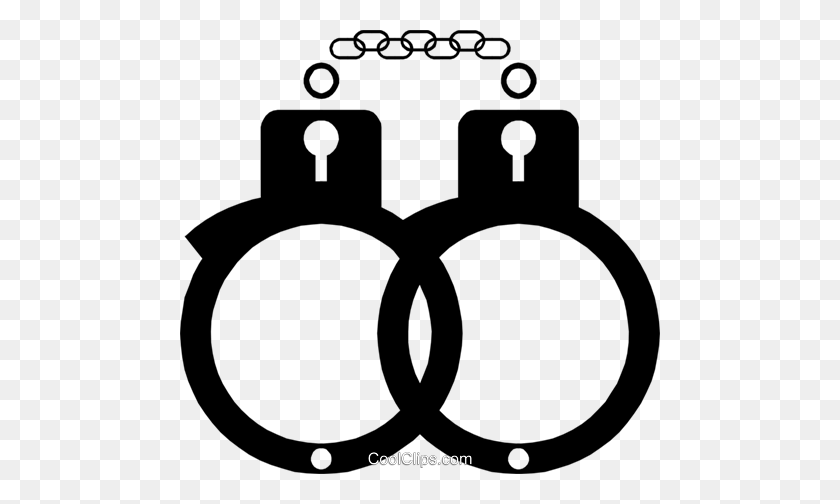 480x444 Handcuffs Royalty Free Vector Clip Art Illustration - Handcuffs Clipart