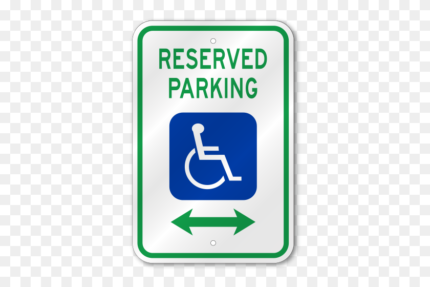 500x500 Handicap Reserved Parking Dual Arrow Sign - Handicap Sign Png