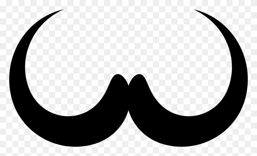 1301x750 Handlebar Moustache Silhouette Beard Hairstyle - Mustache Clipart Free