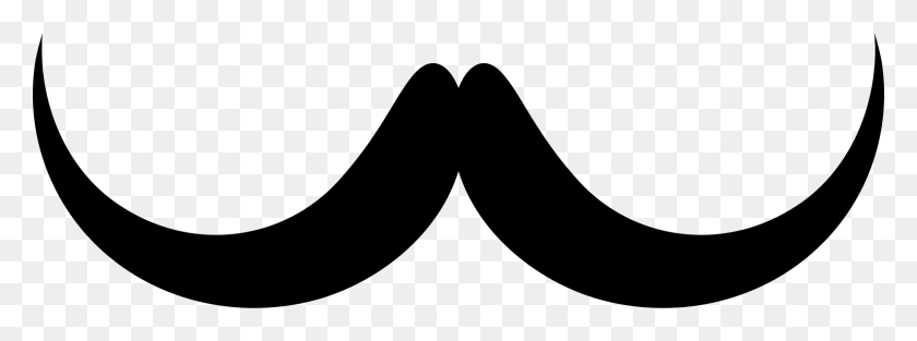 2312x750 Handlebar Moustache Silhouette Brown Hair Beard - Mustache Clipart Black And White