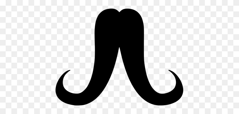 449x340 Handlebar Moustache Silhouette Brown Hair Beard - Handlebar Mustache Clipart