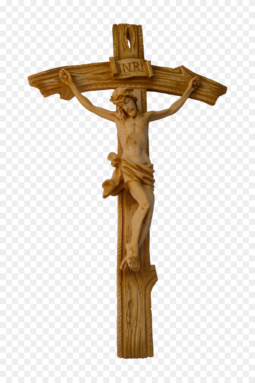 700x1200 Handpainted Crucifix - Wood Cross PNG