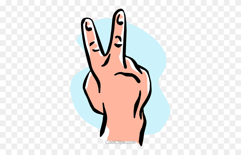349x480 Handpeace Signtwo Royalty Free Vector Clip Art Illustration - Hand Peace Sign Clip Art