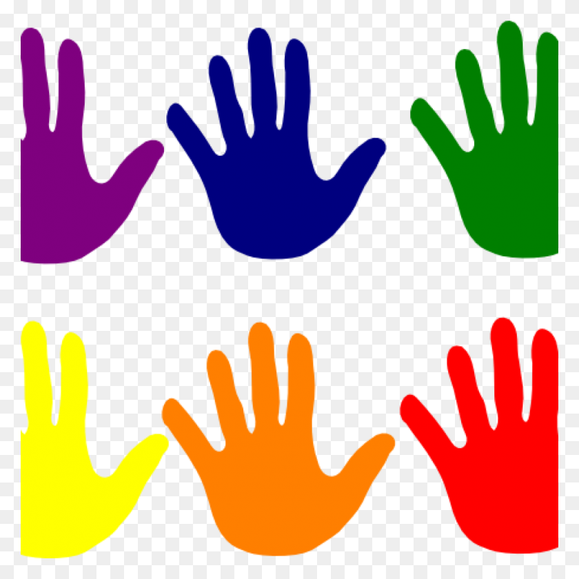 1024x1024 Отпечаток Руки Клипарт Руки Различных Цветов Картинки На Вектор Clker - Ручная Печать Png
