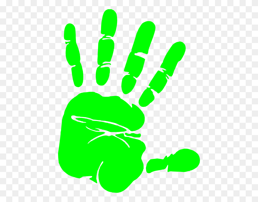 Handprint Clipart Lime Green - Rhinestone Clipart