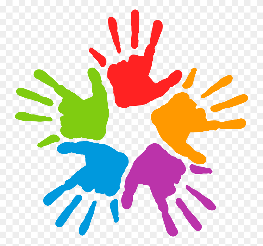 746x726 Handprint Clipart Unity Hand Logo - Five Clipart
