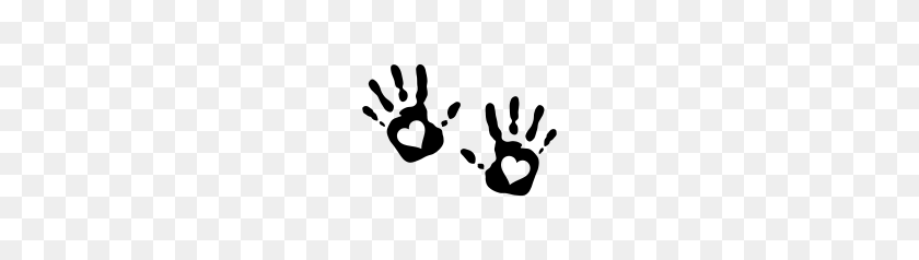178x178 Отпечаток Сердца Клипарты - Клипарт Отпечаток Руки Черный И Белый