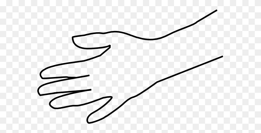 600x370 Hands Clipart Black And White - Open Hands PNG