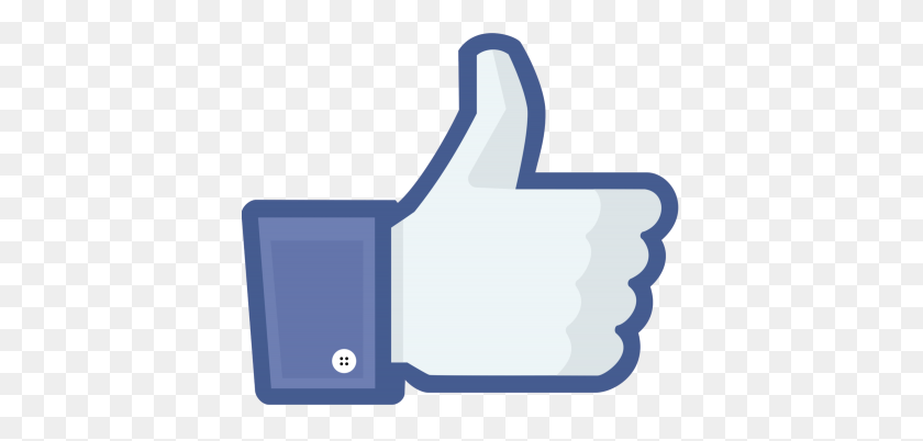 400x342 Hands Facebook Logo Like Share Png - Facebook Icon Clipart