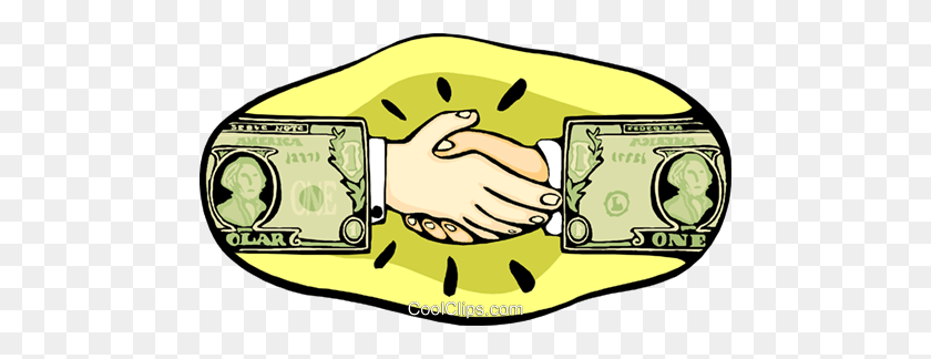 480x264 Hands Shaking With Dollar Sign Hands Royalty Free Vector Clip Art - Safe Hands Clipart