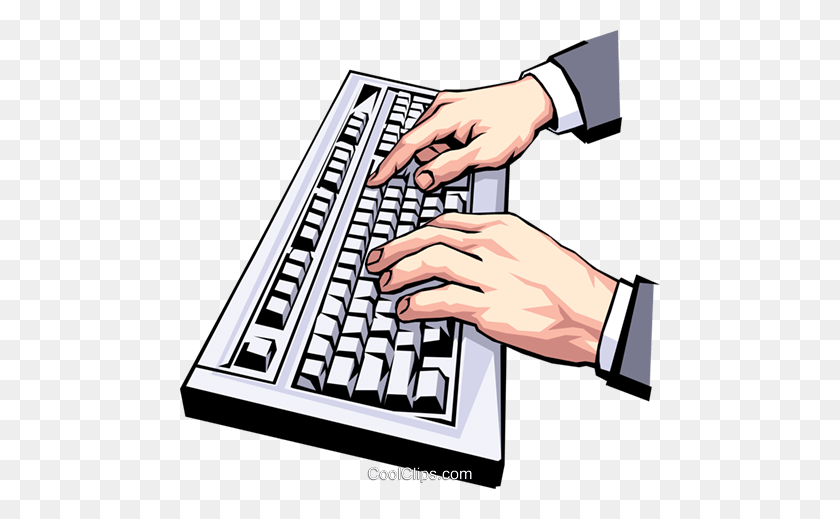480x459 Hands Typing - Keyboard Clipart