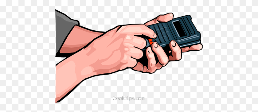480x305 Hands With Remote Royalty Free Vector Clip Art Illustration - Remote Clipart