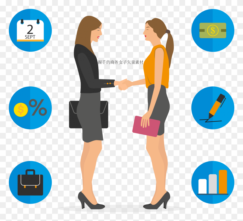 1695x1533 Handshake Business Woman Vector Material - Handshake PNG