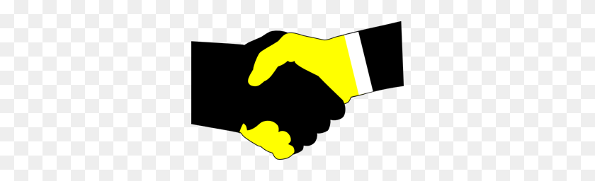 300x196 Handshake Green Yellow Png Clip Arts For Web - Hand Shake PNG