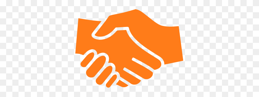 351x257 Handshake Icon Orange Rgb College Of Agricultural Sciences - Slate PNG
