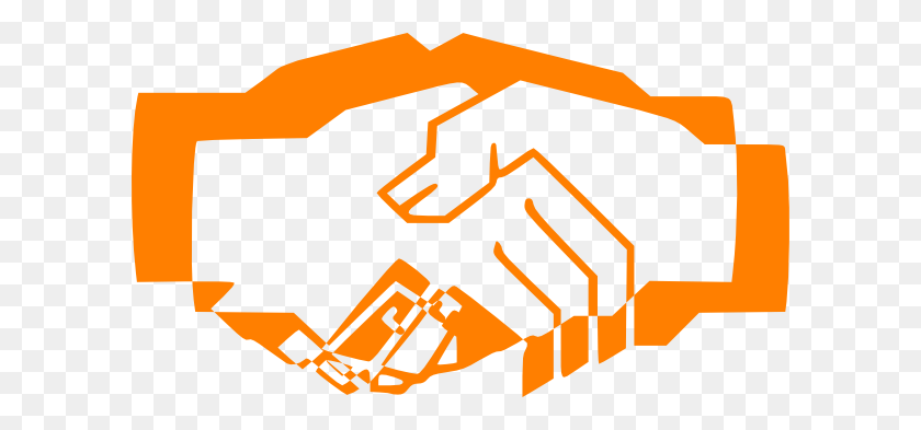 600x333 Handshake Orange Clip Art - Handshake Clipart PNG