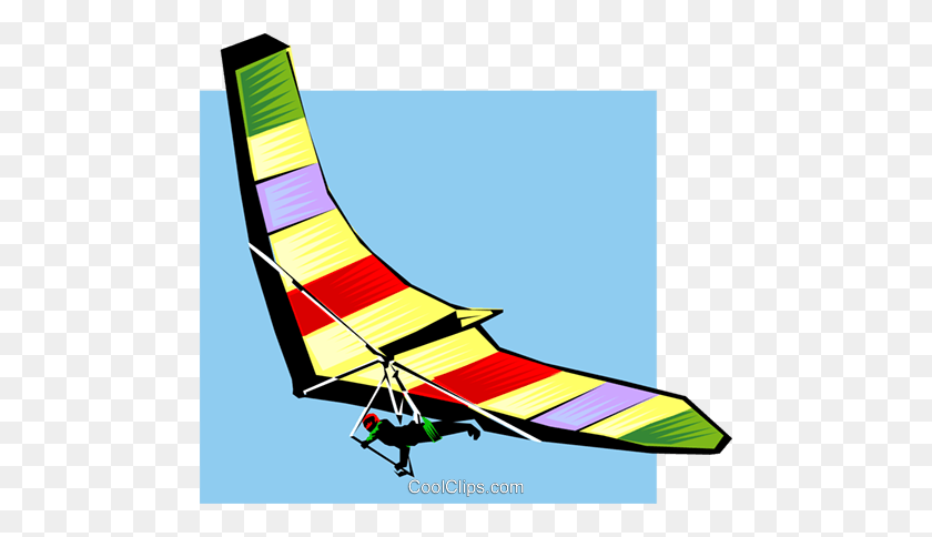 480x424 Hang Glider Royalty Free Vector Clip Art Illustration - Hang Clipart