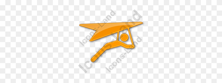 256x256 Hang Gliding Plain Orange Icon, Pngico Icons - Hang Gliding Clipart