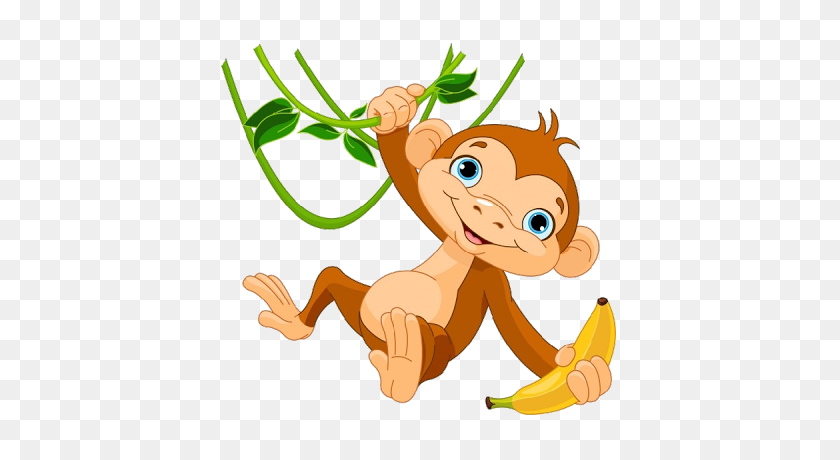 400x400 Hanging Monkey Clipart Image Group - Group Of Animals Clipart