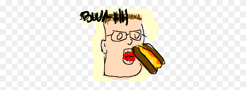300x250 Hank Hill Comiendo Un Hot Dog - Hank Hill Png