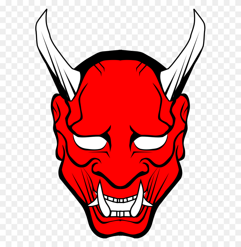 594x800 Hannya Vector Free Cliparts Red Oni Mask Clipart Oni Masks - Skeleton Face Clipart