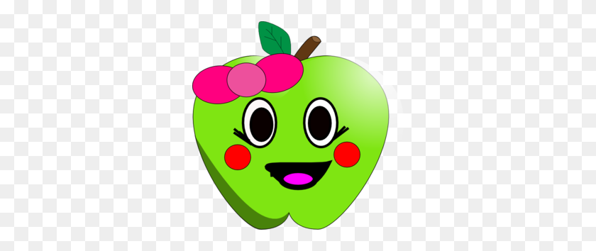 298x294 Happy Apple Clip Art - Cute Apple Clipart
