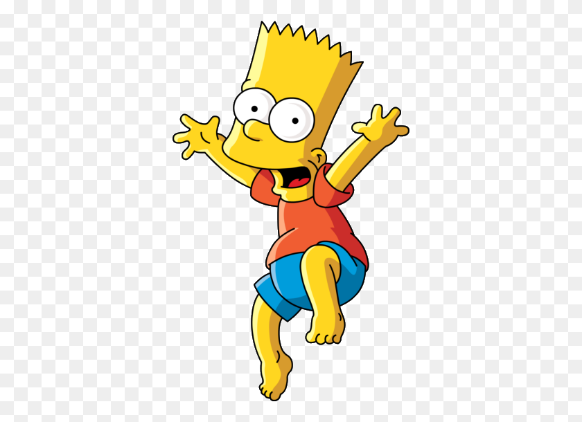 342x550 Happy Bart - Bart Simpson Clipart