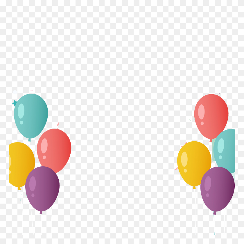 2000x2000 Happy Birthday Balloons Png Hd Vector, Clipart - Yellow Balloon PNG