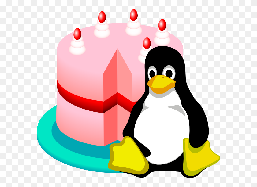 600x553 Happy Birthday Clip Art Free Happy Birthday Linux Clip Art - Happy 40th Birthday Clipart