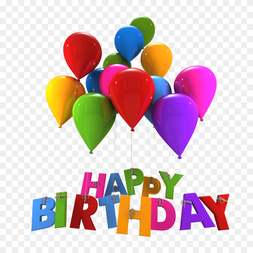 1550x1550 Happy Birthday Cupcakes Transparent Png - Happy Birthday Balloons Clip Art