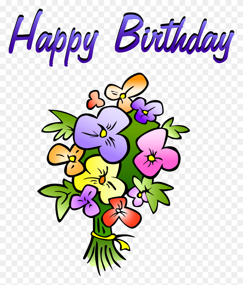 1969x2336 Happy Birthday Flowers Clipart - May Birthday Clipart