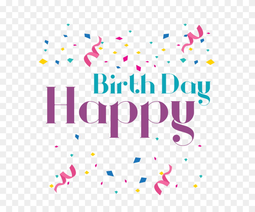640x640 Happy Birthday Lettering, Happy, Birthday, Birth Png And Vector - Confetti Background PNG